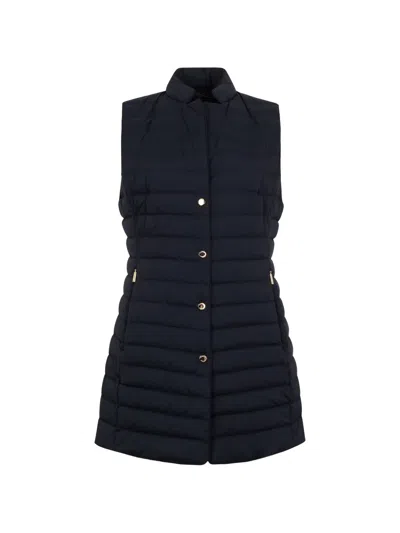 Moorer Gayle-s3 Quilted Coat Vest In Blue