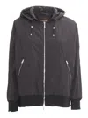 Moorer Hooded Zip-front Jacket In Black