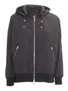 Moorer Hooded Zip-front Jacket In Gray