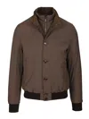 Moorer Giaccone Corto Zip Janos Pum Coats Beige In Brown