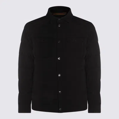 Moorer Dark Blue Veton Down Jacket In Black
