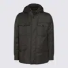 Moorer Long Sleeve Hooded Padded Jacket With Pockets In Forest