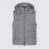 Moorer Hooded Padded Down Jackets With Side Zipper Pockets In Gray