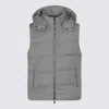 Moorer Hooded Padded Down Jackets With Side Zipper Pockets In Gray