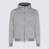 Moorer Hooded Down Jacket Zipper Pockets In Gray