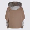 Moorer Beige Wool Down Jacket In Brown