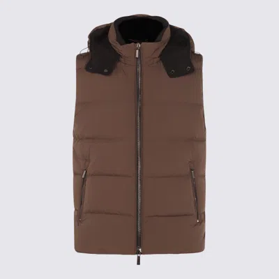 MOORER MOORER BROWN DOWN JACKET