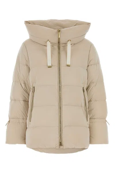 Moorer Giada Quilted Down Jacket In Sand Nylon Blend In Neutral