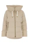 Moorer Giada Quilted Down Jacket In Sand Nylon Blend In Neutral