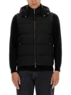 Moorer Padded Sleeveless Hooded Front Pockets Jackets In Black