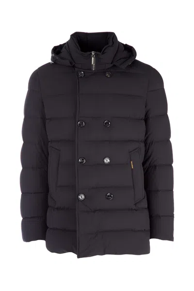 MOORER BLACK NYLON BLEND FLORIO DOWN JACKET