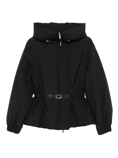 Moorer Glarea Belted High-neck Jacket In Black