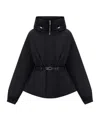 Moorer Glarea Belted High-neck Jacket In Black