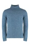 Moorer Gordon Wool And Cachemire Turtleneck Pullover In Blue