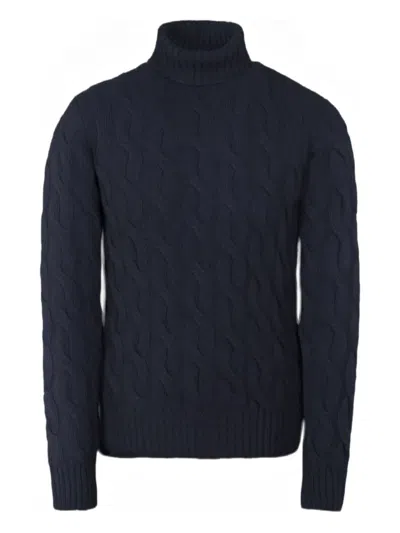 Moorer Gordon-ws3 Cable-knit Turtleneck Sweater In Blue