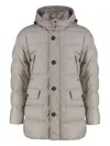 Moorer Gorner Long Down Jacket In Neutrals