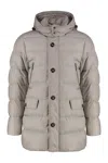 Moorer Gorner Long Down Jacket In Ecru
