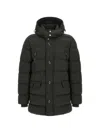 Moorer Polyester Down Hooded Jacket Front Pockets In Green