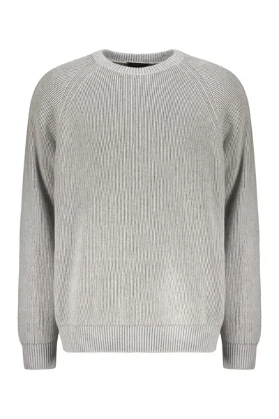 Moorer Gray Crewneck Sweater In Green