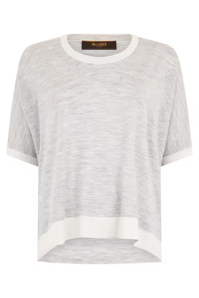 Moorer Grey Melange T-shirt, Lightweight And Versatile.