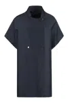 Moorer Double-breasted Short-sleeve Coat In Blue