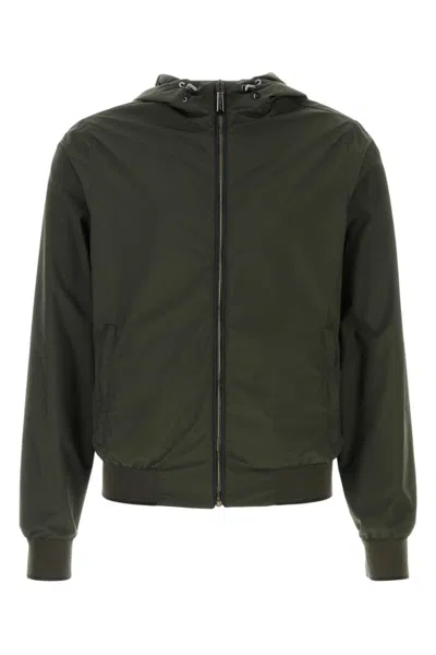 MOORER GREEN HOODED BOMBER JACKET