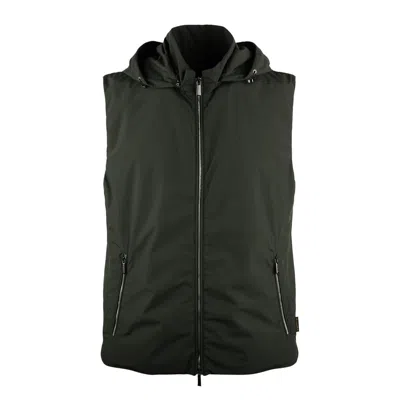 Moorer Green Luis Hooded Vest In Black