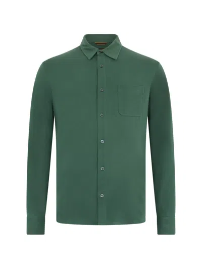 Moorer Dark Green Shirt With Long Sleeves Elegant Versatile. In Multi