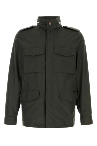 MOORER GREEN POLYESTER DENVER JACKET