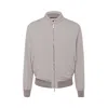 Moorer Casual Jacket With Ribbed Cuffs And High Collar In Gray