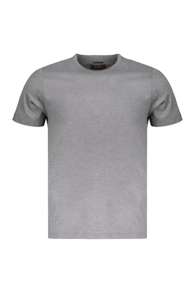 Moorer Grey Mens T-shirt In Lightweight Fabric In Gray