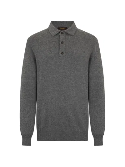 Moorer Grey Polo Shirt In Gray
