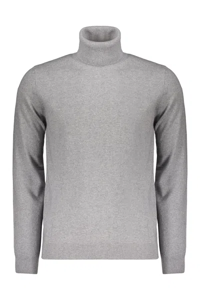 Moorer Grey Sweater With High Collar, Comfort And Style In Blue
