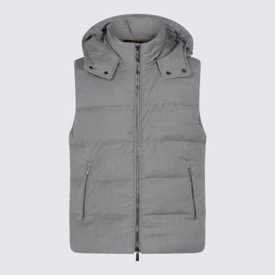 MOORER GREY WOOL DOWN JACKET