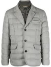 Moorer Grey Wool Down Jackets In Gray