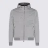 Moorer Hooded Down Jacket Zipper Pockets In Gray