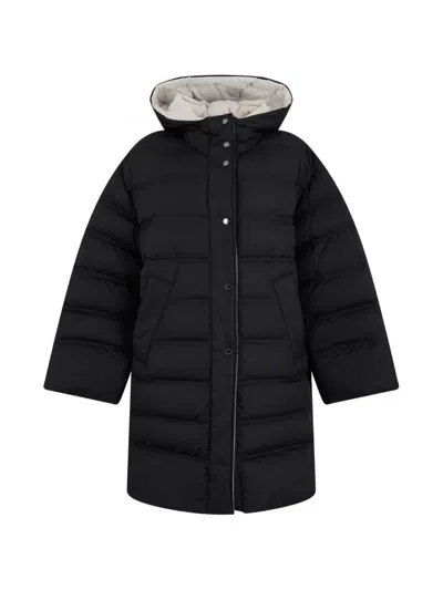 Moorer Guenda-p Quilted Hooded Coat In Black