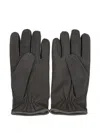 Moorer Halvard Seam-details Leather Gloves In Gray