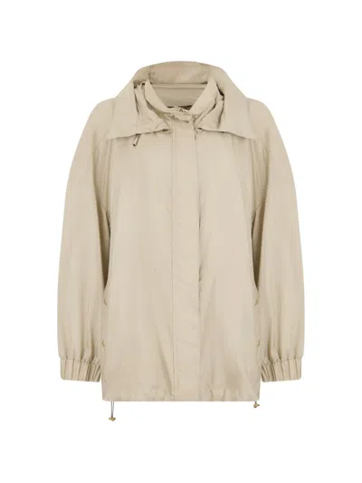 Moorer Harriet-p Hooded Jacket In Neutral
