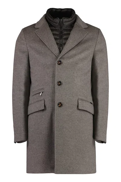 Moorer Harris Wool And Cashmere Coat In Taupe