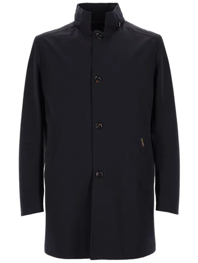Moorer Hektor-kn Matte Tailored Polyamide Coat In Black