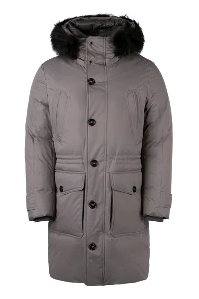 Moorer Helssinky Hooded Parka In Grey