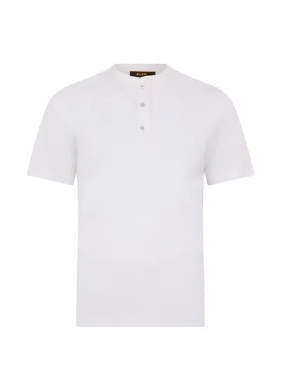 Moorer Henley-neck T-shirt In White