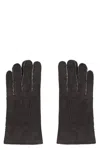 Moorer Hideko Leather Gloves In Black