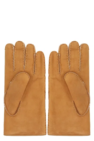 Moorer Hideko Leather Gloves In Nude