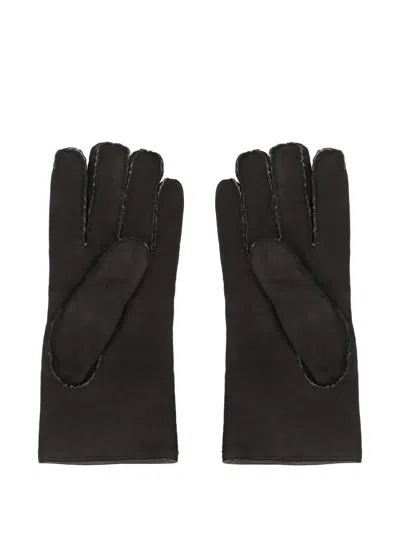 Moorer Hideko Sheepskin Suede Gloves In Brown