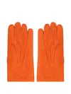 Moorer Calf-leather Gloves In Orange