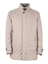 Moorer High-collar Casual Jacket With Smooth Finish In Gray