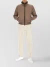 Moorer High Collar Coat Side Pockets In Brown