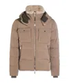 Moorer High Collar Long Sleeve Cotton Coat In Brown